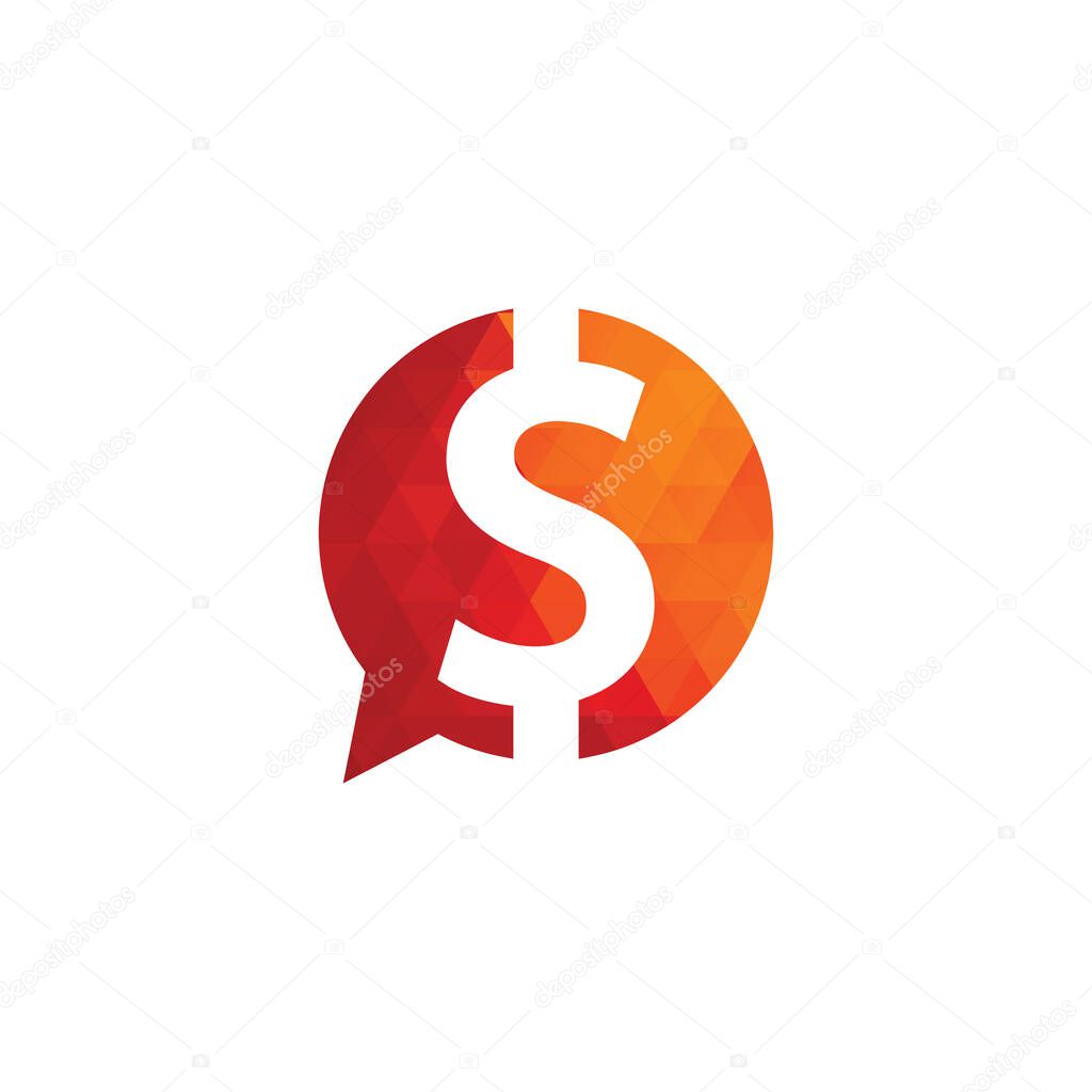 Dollar Chat Logo Design, Money Talk Inspiration - Template Vector