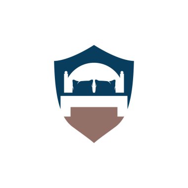 Yatak vektör logosu tasarımı. Yatak mağazası simgesi logosu tasarımı.