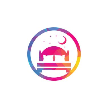 Yatak vektör logosu tasarımı. Yatak mağazası simgesi logosu tasarımı.