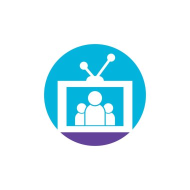 Aile Kanalı Logo Tasarım Vektörü Şablonu. People TV logo tasarımı simgesi.