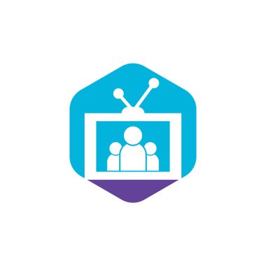 Aile Kanalı Logo Tasarım Vektörü Şablonu. People TV logo tasarımı simgesi.