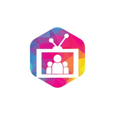 Aile Kanalı Logo Tasarım Vektörü Şablonu. People TV logo tasarımı simgesi.