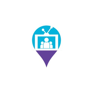 Insanlar GPS şekilli konsept logo tasarımı. Aile Kanalı Logo Tasarım Vektörü Şablonu