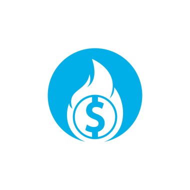 Fire Money logo tasarım şablonu. Para Ateşleme Logosu Şablonu.