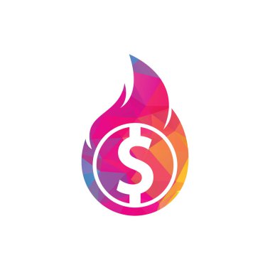 Fire Money logo tasarım şablonu. Para Ateşleme Logosu Şablonu.