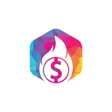 Fire Money logo tasarım şablonu. Para Ateşleme Logosu Şablonu.
