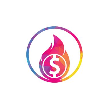 Fire Money logo tasarım şablonu. Para Ateşleme Logosu Şablonu.