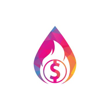 Fire Money konsept logo tasarım şablonu. Para Ateşleme Logosu Şablonu.