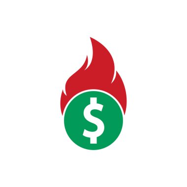Fire Money logo tasarım şablonu. Para Ateşleme Logosu Şablonu.