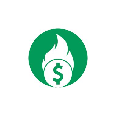 Fire Money logo tasarım şablonu. Para Ateşleme Logosu Şablonu.