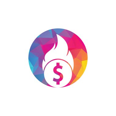 Fire Money logo tasarım şablonu. Para Ateşleme Logosu Şablonu.