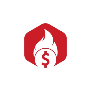 Fire Money logo tasarım şablonu. Para Ateşleme Logosu Şablonu.