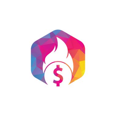 Fire Money logo tasarım şablonu. Para Ateşleme Logosu Şablonu.