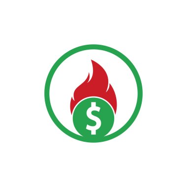 Fire Money logo tasarım şablonu. Para Ateşleme Logosu Şablonu.