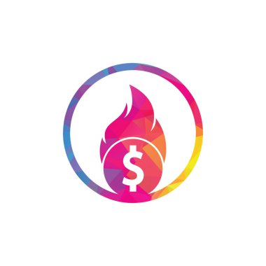 Fire Money logo tasarım şablonu. Para Ateşleme Logosu Şablonu.