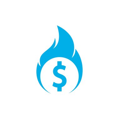 Fire Money logo tasarım şablonu. Para Ateşleme Logosu Şablonu.