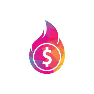 Fire Money logo tasarım şablonu. Para Ateşleme Logosu Şablonu.