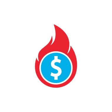 Fire Money logo tasarım şablonu. Para Ateşleme Logosu Şablonu.