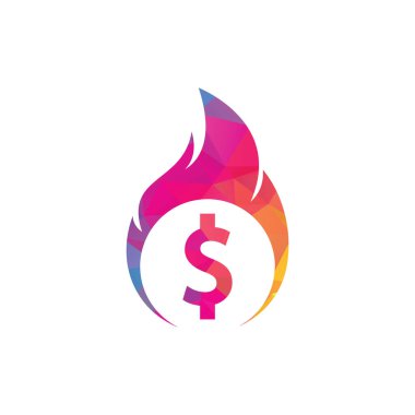 Fire Money logo tasarım şablonu. Para Ateşleme Logosu Şablonu.