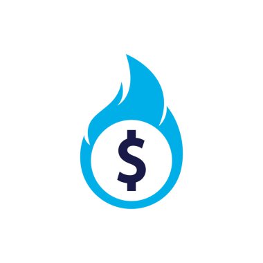 Fire Money logo tasarım şablonu. Para Ateşleme Logosu Şablonu.