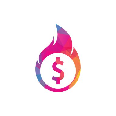 Fire Money logo tasarım şablonu. Para Ateşleme Logosu Şablonu.