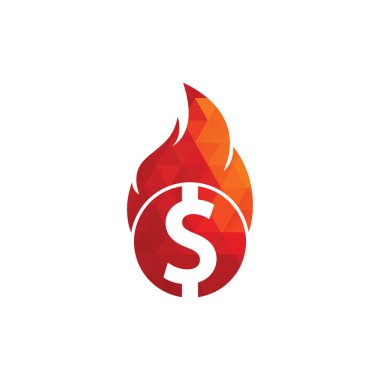 Fire Money logo tasarım şablonu. Para Ateşleme Logosu Şablonu.