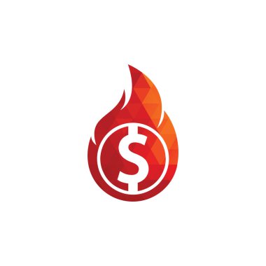 Fire Money logo tasarım şablonu. Para Ateşleme Logosu Şablonu.