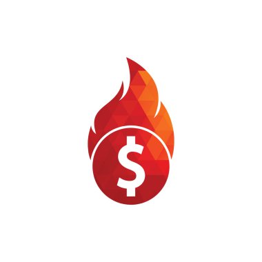 Fire Money logo tasarım şablonu. Para Ateşleme Logosu Şablonu.
