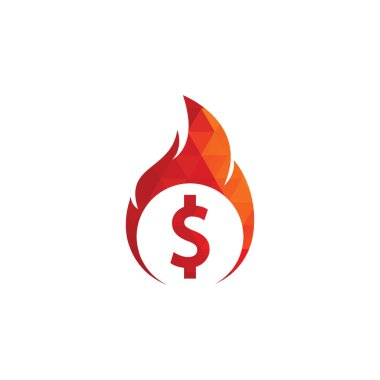 Fire Money logo tasarım şablonu. Para Ateşleme Logosu Şablonu.
