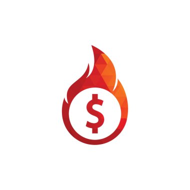Fire Money logo tasarım şablonu. Para Ateşleme Logosu Şablonu.