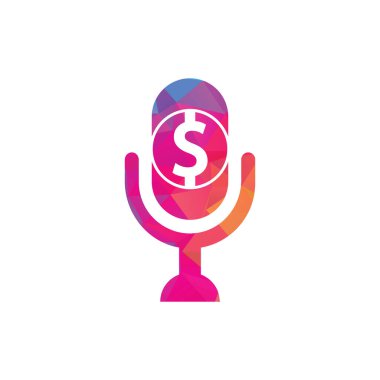 Para podcast logosu. Para Podcast Simgesi Logo Tasarım Elemanı. Mikrofon logosu