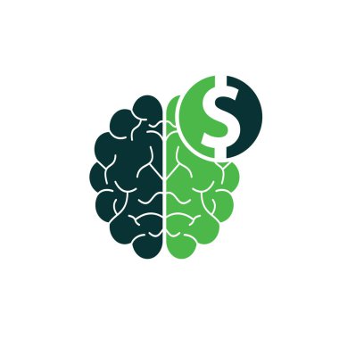 Para Beyni Simgesi Logo Tasarım Elemanı. Finans Beyni Logosu Simgesi Tasarımı