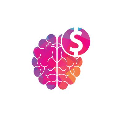 Para Beyni Simgesi Logo Tasarım Elemanı. Finans Beyni Logosu Simgesi Tasarımı