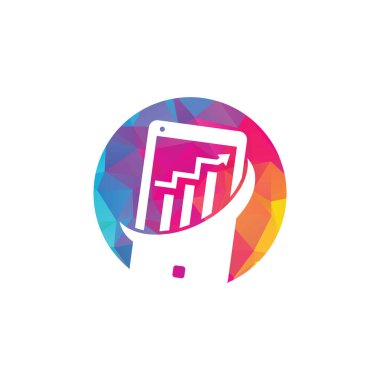 Mobil Grafik Logo Şablonu Tasarımı. Telefon analizi pazarlama vektör logo şablonu