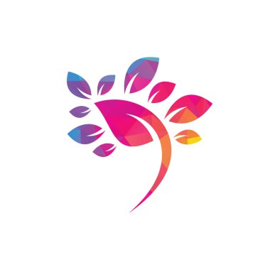 Yaprak Logosu Şablonu. Ağaç yaprağı logo şablonu tasarım vektörü, simge illüstrasyonu
