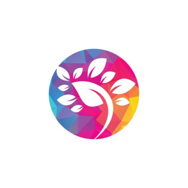 Yaprak Logosu Şablonu. Ağaç yaprağı logo şablonu tasarım vektörü, simge illüstrasyonu