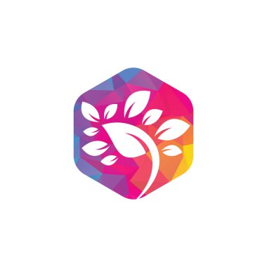 Yaprak Logosu Şablonu. Ağaç yaprağı logo şablonu tasarım vektörü, simge illüstrasyonu
