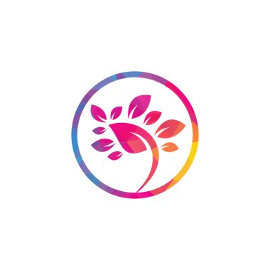 Yaprak Logosu Şablonu. Ağaç yaprağı logo şablonu tasarım vektörü, simge illüstrasyonu