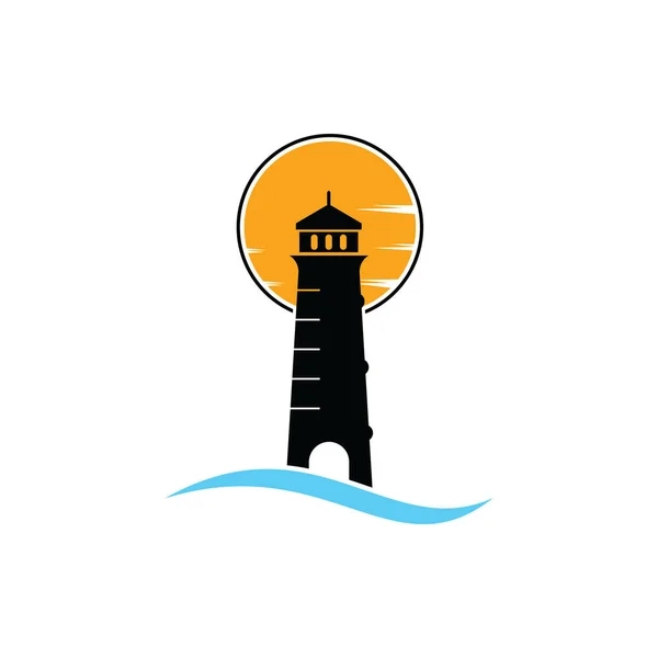 Lighthouse Logo Template Building Lighthouse Logo Vector — 图库矢量图片