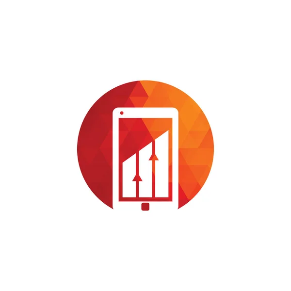 Mobil Grafik Logo Şablonu Tasarımı Telefon Analizi Pazarlama Vektör Logo — Stok Vektör