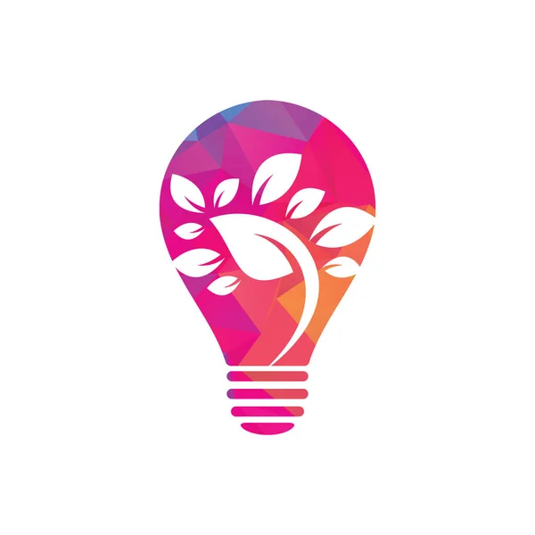 Leaf Bulb Shape Logo Template Tree Leaf Logo Template Design — Stockvektor
