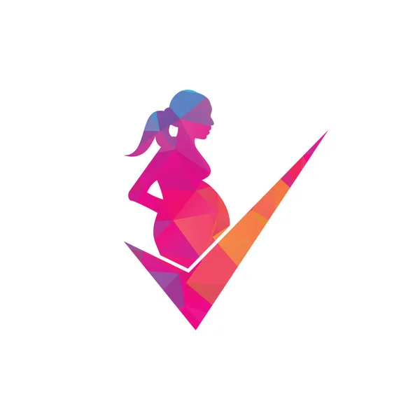 Check Pregnancy Logo Design Pregnant Logo Symbol Template Design Vector — Stockvektor