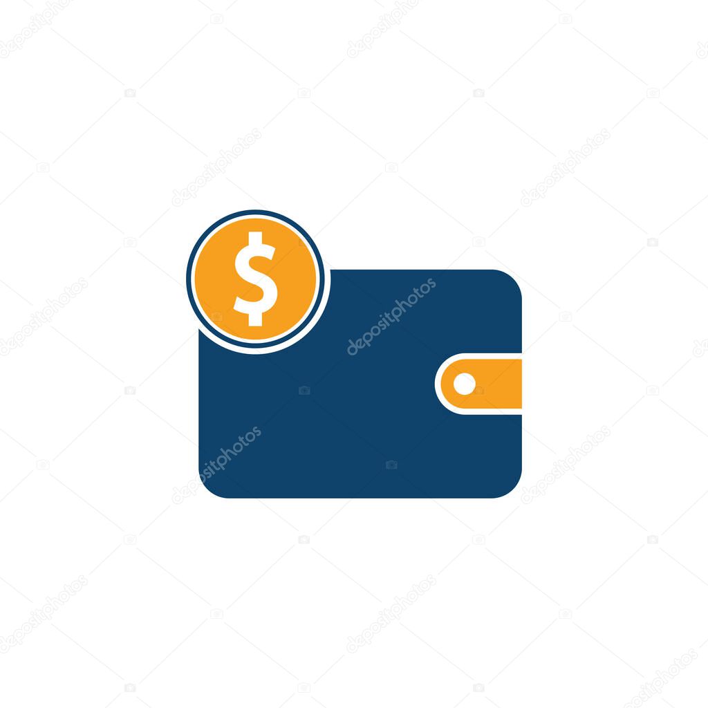 Wallet Logo Design. Wallet money logo icon. Wallet With dollar logo template vector