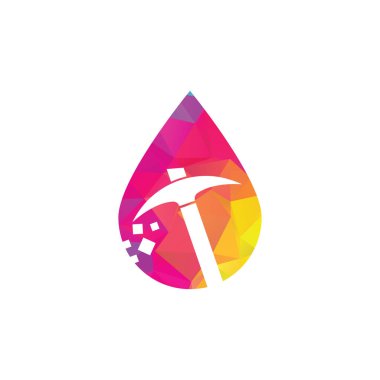 Mining drop shape concept Logo Design. Mining industry logo design template.