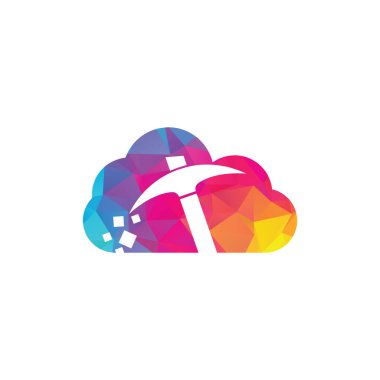 Mining cloud shape concept Logo Design. Mining industry logo design template.