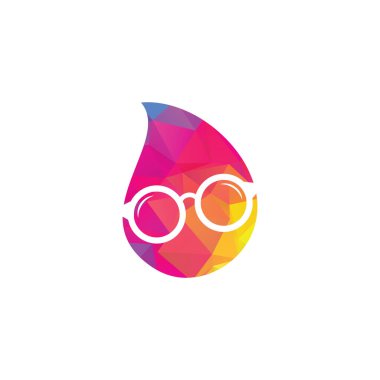 Glasses drop shape concept Logo Design. spectacles icon design template vector