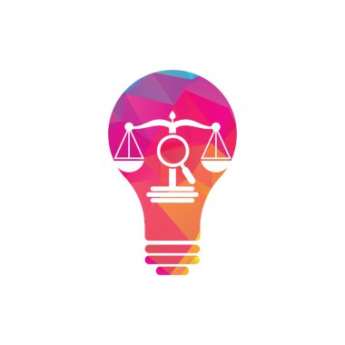 Find Justice bulb logo vector template, Creative Law Firm logo design concepts. loupe law firm logo