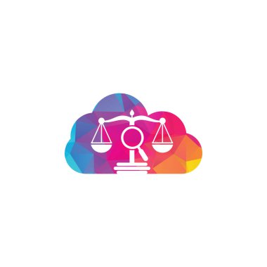 Find Justice cloud logo vector template, Creative Law Firm logo design concepts. loupe law firm logo