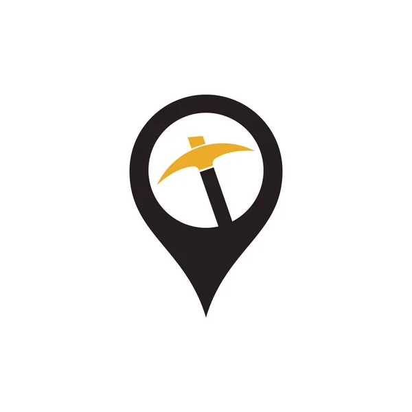Mining Map Point Shape Concept Logo Design Mining Industry Logo — Wektor stockowy