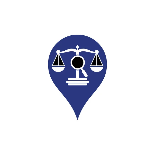 Find Justice Map Point Logo Vector Template Creative Law Firm — Stock vektor